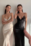 ✨ HYAT7 Satin Split Party Dress – Off Shoulder Elegance